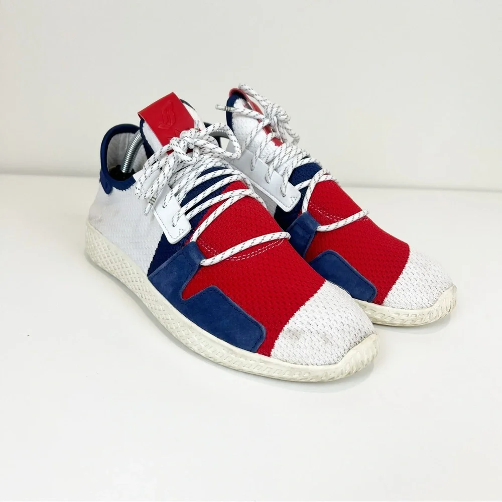 Adidas Tennis Hu V2 Pharrell x Billionaire Boys Club CLOUD‎ WHITE/SCARLET/BLUE 9